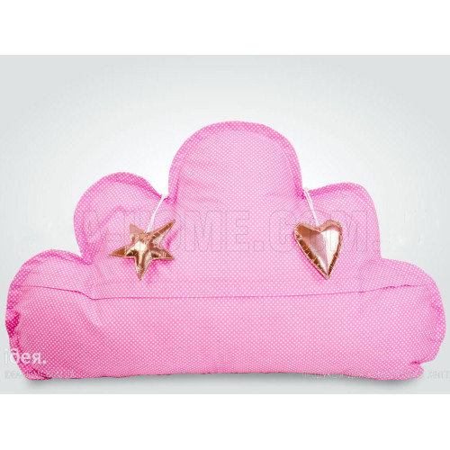 Подушка декоративная Облако розовая в горошек ТМ Идея