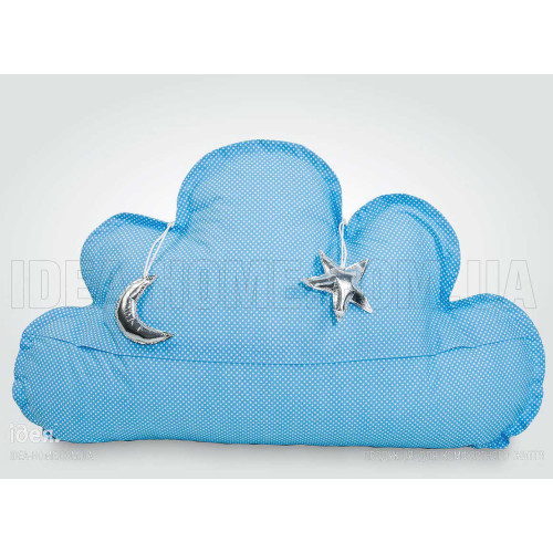 Подушка декоративная Облако голубая в горошек ТМ Идея