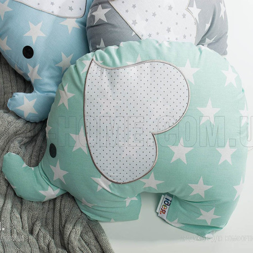 Подушка декоративная Слоненок звезда на мяте ТМ Идея
