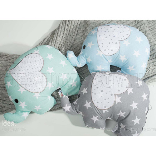 Подушка декоративная Слоненок звезда на голубом ТМ Идея