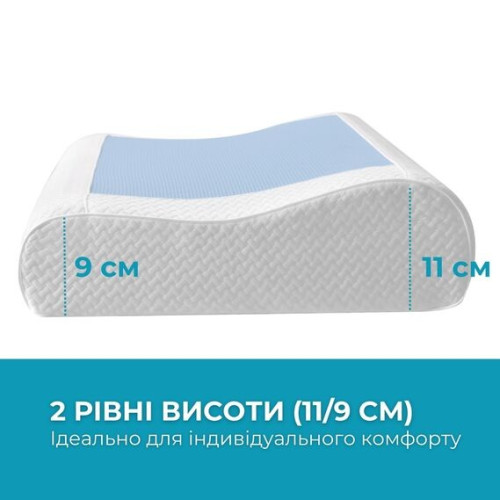 Подушка ортопедическая для сна ТМ Идея CoolGel 60х40х11/9