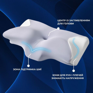 Подушка ортопедична для сну ТМ Ідея ErgoSleep 61х34х12