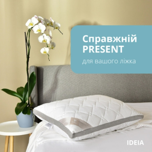 Подушка PRESENT з дихаючим бортом ТМ IDEIA 50х70 білий-сірий