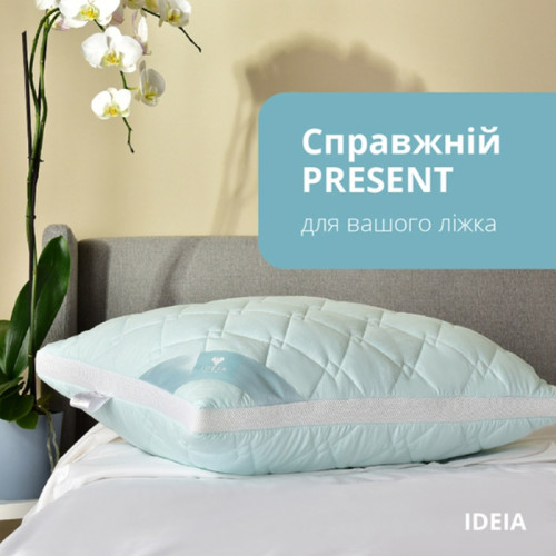 Подушка PRESENT з дихаючим бортом ТМ IDEIA 50х70 м'ята-білий