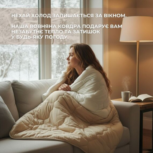 Одеяло шерстяное зимнее ТМ Идея Woolly OMBRE