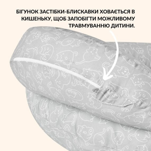 Подушка для годування ТМ Ідея Диванчик 60х70х16 кошенята сіра