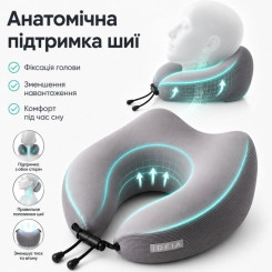 Подушка Рогалик ортопедична дорожня TRAVEL IDEIA 27х26х17