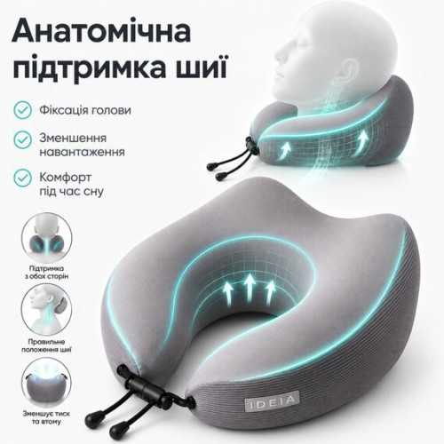 Подушка Рогалик ортопедическая дорожная TRAVEL IDEIA 27х26х17