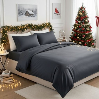 Постельное белье ТМ Идея Сатин Премиум темно-серое евро