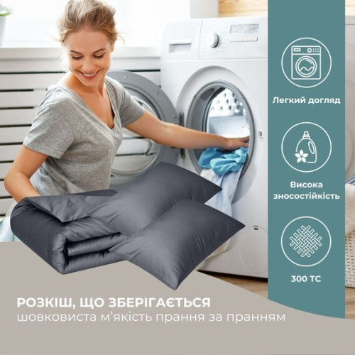 Постельное белье ТМ Идея Сатин Премиум темно-серое евро