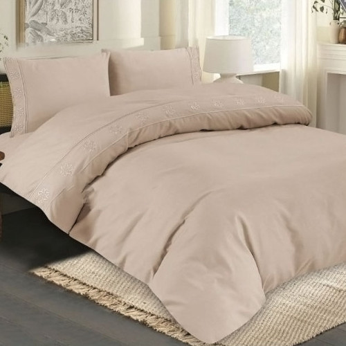 Постельное белье ТМ Koloco фланель однотонная бежевая