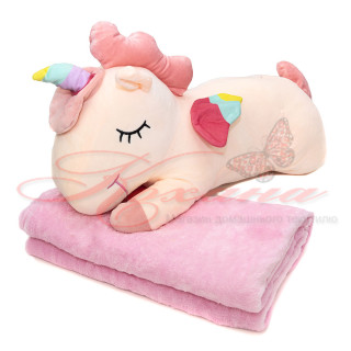 Детский плед-игрушка ТМ Koloco Единорог розовый