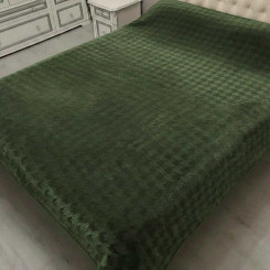 Плед мікрофібра з тисненням ТМ Koloco Лапки 200х220 Green