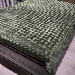 Плед мікрофібра з тисненням ТМ Koloco Лапки 200х220 Green