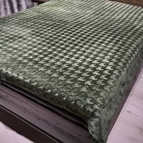 Плед мікрофібра з тисненням ТМ Koloco Лапки 200х220 Green