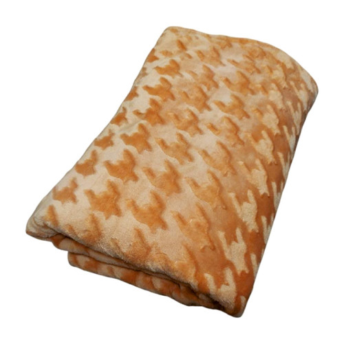 Плед мікрофібра з тисненням ТМ Koloco Лапки 200х220 Yellow