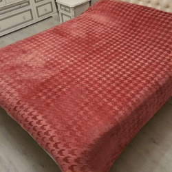 Плед мікрофібра з тисненням ТМ Koloco Лапки 200х220 Red