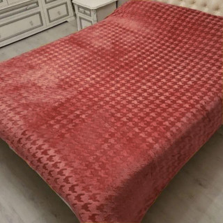 Плед микрофибра с тиснением ТМ Koloco Лапки 200х220 Red