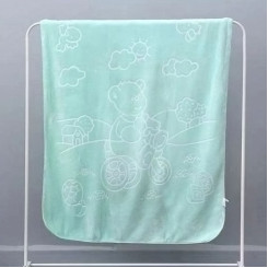Плед дитячий мікрофібра однотоний ТМ Koloco GREEN 125*125