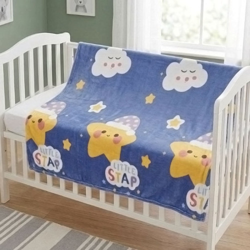 Плед детский микрофибра СИНИЙ Little Star 100*120