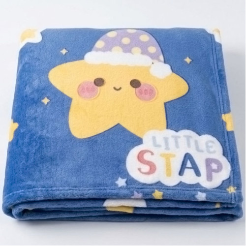 Плед детский микрофибра СИНИЙ Little Star 100*120