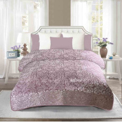 Покривало мікрофібра однотонне з тисненням ТМ Koloco Вензель ФІОЛЕТ