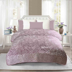 Покривало мікрофібра однотонне з тисненням ТМ Koloco Вензель ФІОЛЕТ