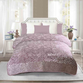 Покривало мікрофібра однотонне з тисненням ТМ Koloco Вензель ФІОЛЕТ