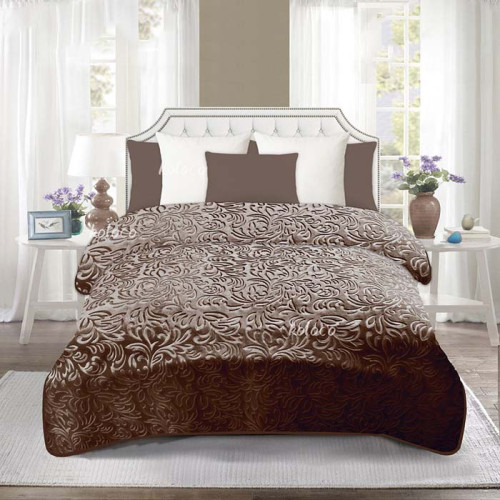 Покрывало микрофибра однотонное с тиснением ТМ Koloco Вензель КОР