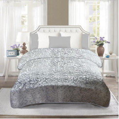 Покривало мікрофібра однотонне з тисненням ТМ Koloco Вензель СІРЕ