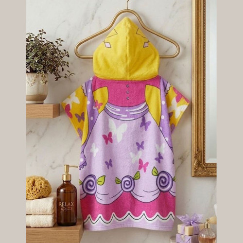 Пончо детское ТМ Koloco микрофира с капюшоном Butterflies