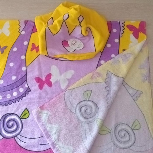 Пончо детское ТМ Koloco микрофира с капюшоном Butterflies