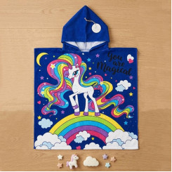 Пончо дитяче ТМ Koloco мікрофібра з капюшоном You are Magical