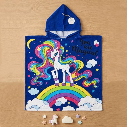 Пончо детское ТМ Koloco микрофира с капюшоном You are Magical