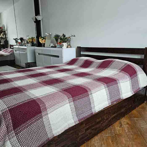 Вафельное покрывало La Villa HATIC Bordo бордо 200х230