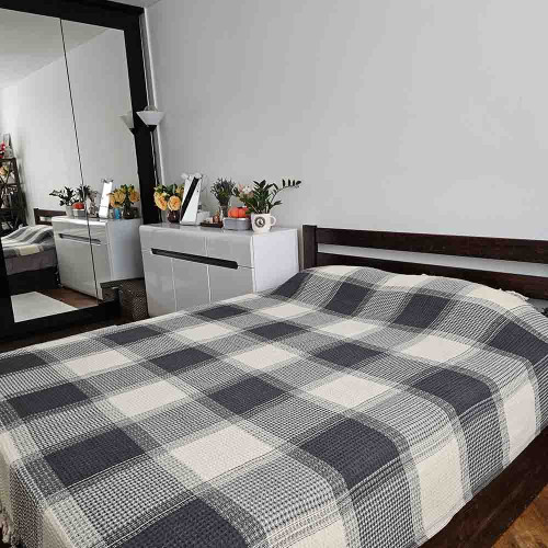 Вафельное покрывало La Villa HATIC Gri серое 200х230