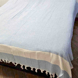 Покривало бавовняне LAVILLA Stripes 190*230 блакитне світле