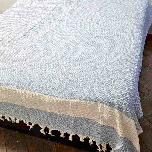 Покрывало хлопковое LAVILLA Stripes 190*230 голубое светлое