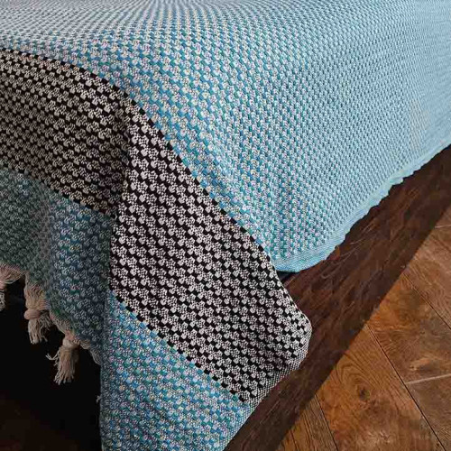 Покрывало хлопковое LAVILLA Stripes 190*230 голубое