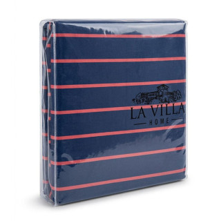 Простынь на резинке с наволочками ТМ La Villa сатин BLUE