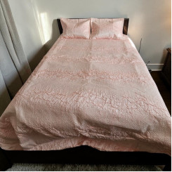 Покривало жакардове з наволочками ТМ Le Jardin Inna Peach 260х270