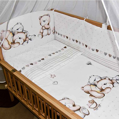 Защита на детскую кроватку Мишка Сердце из 2 частей