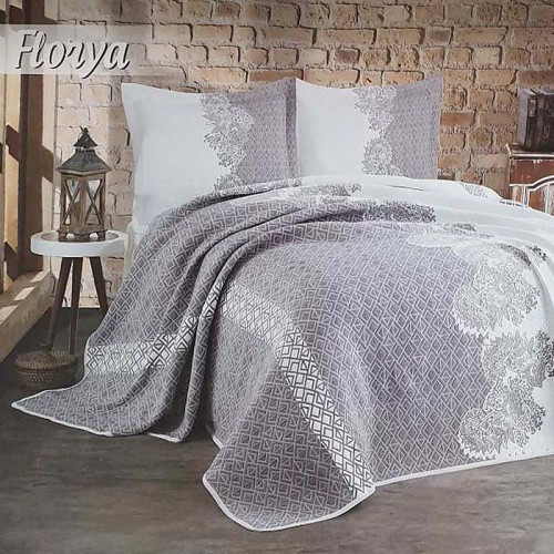 Покрывало жаккардовое гобелен ТМ Moda Box Florya Kahve 240х260