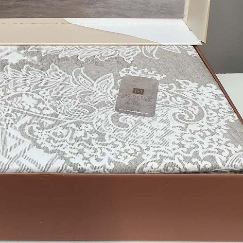 Покрывало жаккардовое гобелен ТМ Moda Box Florya Kahve 240х260