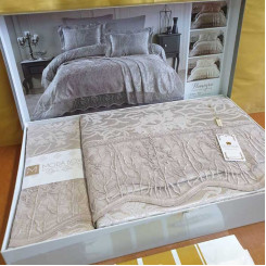 Покривало жакардове з мереживом ТМ Moda Box HUMEYRA TAS 240х260