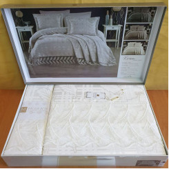 Покривало жакардове з мереживом ТМ Moda Box KOSEM KREM 240х260