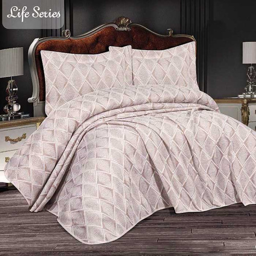 Покрывало гобеленовое с наволочками MyBed Life Series Karanfil Beige 240х260