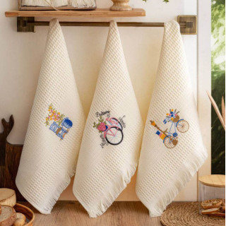 Набор полотенец кухонных из вискозы NILHome Paris 40х60 3 шт