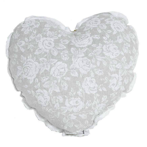 Подушка декоративная Сердце ТМ Прованс White Rose с кружевом