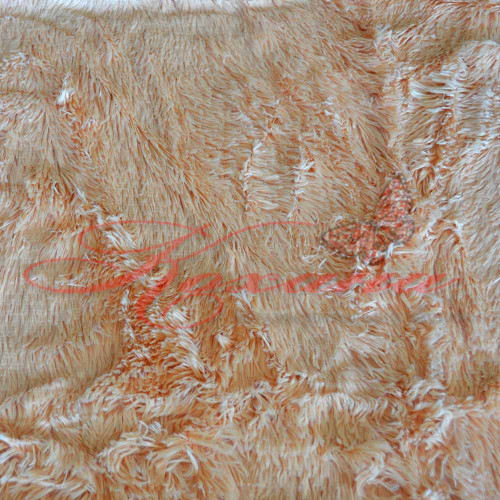 Плед акриловый травка Koloco длинный ворс персиковый